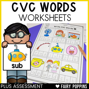 Preview of CVC Words Phonemic Awareness Worksheets | Initial, Medial & Final Sounds