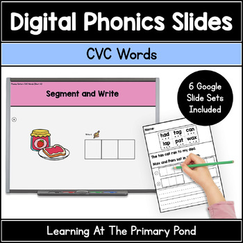 Preview of CVC Words Phonics Slides | Short Vowels | Google Slides Phonics