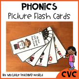 CVC Words Picture Flash Cards | Short Vowel Word Family | 