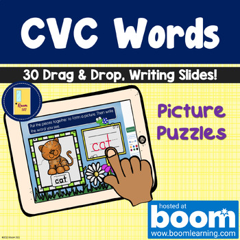 Preview of CVC Words Picture Puzzles BOOM CARDS