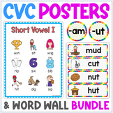 CVC Words Posters and Word Wall Bundle - CVC Word Families Review