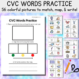 CVC Word Mapping Practice: 40 pictures with Elkonin Boxes 