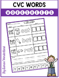 CVC Words Worksheets: Cut and Paste Word Work for Kindergarten