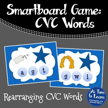 Preview of CVC Words: Rearranging CVC Words Game (Smartboard/Promethean Board)