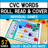 CVC Words Roll Read Cover Games | Science of Reading | CVC