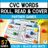 CVC Words Roll Read Cover Games | Small Group | Science of