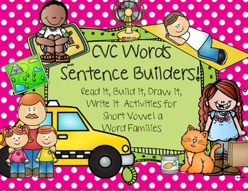 Preview of CVC Words Sentence Builders! Short Vowel A