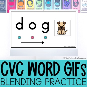 Preview of CVC Word Practice for Blending CVC Words Slides Blending Sounds Digital Resource