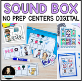 CVC Words Sound Box Worksheets Centers and Boom Cards Segmenting