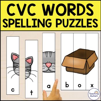 Preview of CVC Words Spelling Puzzle | CVC Task Box for Special Education