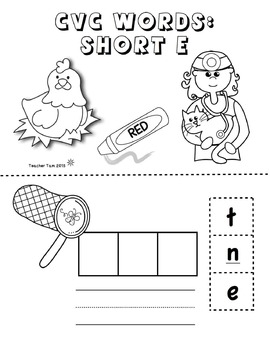 CVC Words Worksheets Kindergarten by Teacher Tam | TpT