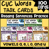 CVC Task Cards with Student Recording Sheets | Bundle