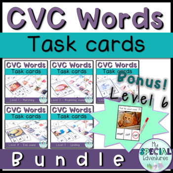 CVC Words Task Cards - BUNDLE by My Special Edventures | TPT