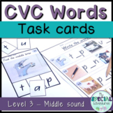 CVC Words Task Cards - Middle sound