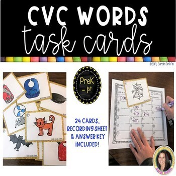 Preview of CVC Words ~ Task Cards ~ SCOOT game