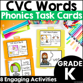 CVC Words Task Cards - Short Vowel Phonics Activities for 