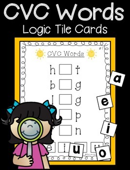 Preview of CVC Words Logic Tile Cards: Consonant-Vowel-Consonant
