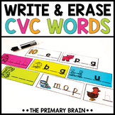 CVC Words Trace Write and Erase Cards | Literacy Center & 