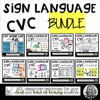 Preview of CVC Words With Pictures BUNDLE | Sign Language