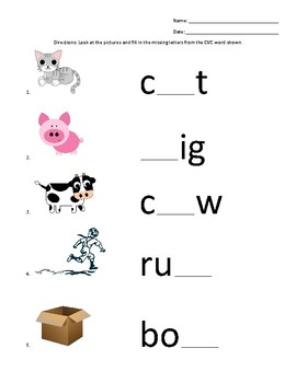 CVC Words Worksheet by Savannah Seymour | Teachers Pay Teachers