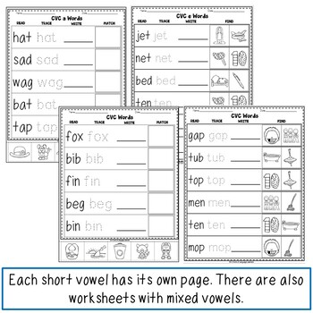 CVC Words Worksheets by A World of Language Learners | TpT