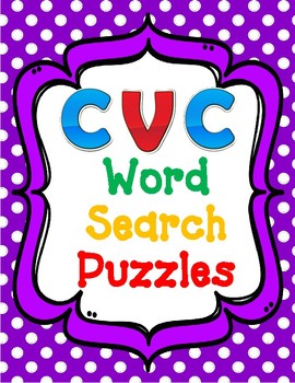 Preview of CVC Words Worksheets | CVC Search Puzzles