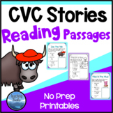 Preview of CVC Words Worksheets: Decodable CVC Reading Comprehension Passages