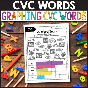 CVC Words Worksheets Graphing CVC Words by MyNerdyTeacher by Alina V