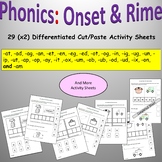 CVC Words Worksheets Onset and Rime Phonics Cut and Paste 