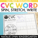 CVC Words Worksheets: Spin, Write, Draw