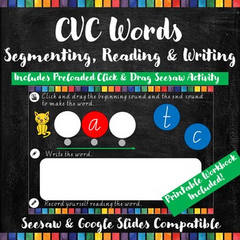 Preview of CVC Words 'a' Vowel Sound - Segmenting, Writing & Reading Words