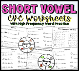 High Frequency Word Sentence Writing CVC Word Worksheets &