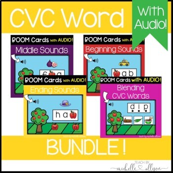 Preview of CVC Words for Distance Learning | Boom Cards™️