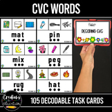 CVC Words with Pictures | Decoding Practice | Literacy Centers