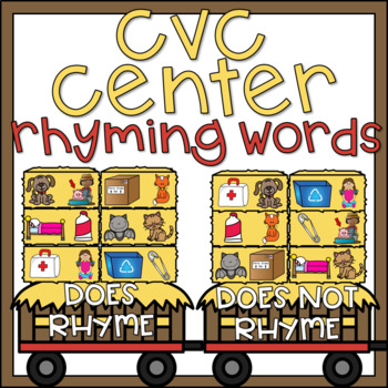 Preview of Fall Rhyming with CVC Words Sort