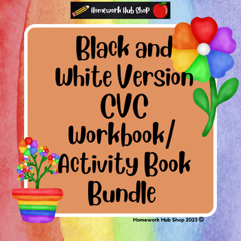 Preview of CVC Workbook or Activity Book bundle Black and White Version