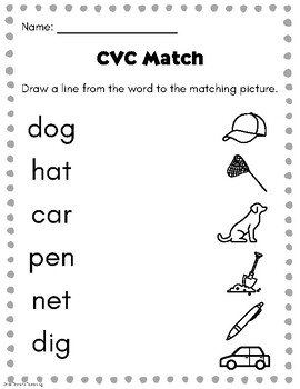 CVC Worksheet Packet by Miss Taylor's Teaching | TPT