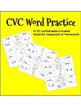 CVC Worksheets by Differentiated Elementary | TPT