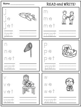 cvc word families worksheets for independent practice by danas wonderland