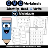 cvc worksheets teachers pay teachers