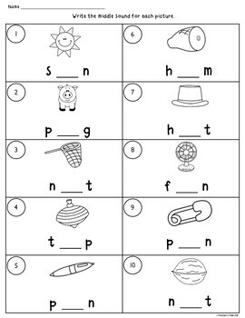 cvc words worksheets using initial medial and final