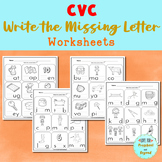 CVC Write the Missing Letter Worksheets