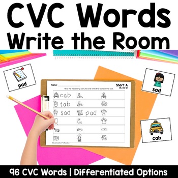 Preview of CVC Write the Room | Science of Reading