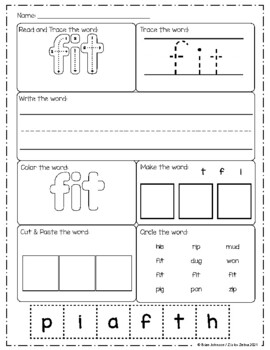 CVC Writng Practice - I words by Z is for Zebra | TpT