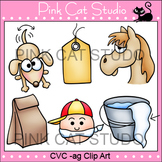CVC Clip Art: -ag Rhyming Words Clip Art Set - Personal or