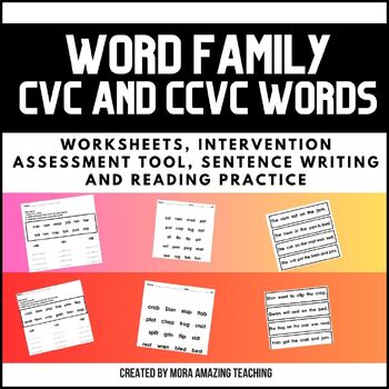 Preview of Kindergarten CVC and CCVC Word sorts, RTI reading assessment tool