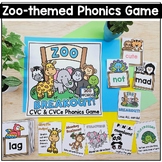 CVC and CVCE Phonics Game | 200 Word Cards | Zoo Themed Ki