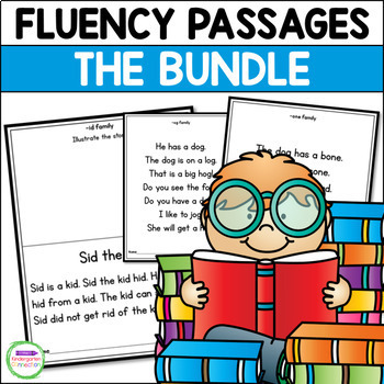 Preview of CVC and CVCe Word Family Fluency Passages for Emergent Readers Bundle
