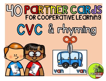 Preview of CVC and Rhyming Partner Cards