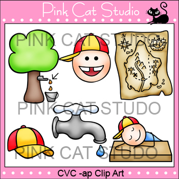 Preview of CVC -ap Rhyming Words Clip Art Set - Personal or Commercial Use